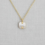 Geometric Mother-Of-Pearl Pendant Necklace - Infinity Raine