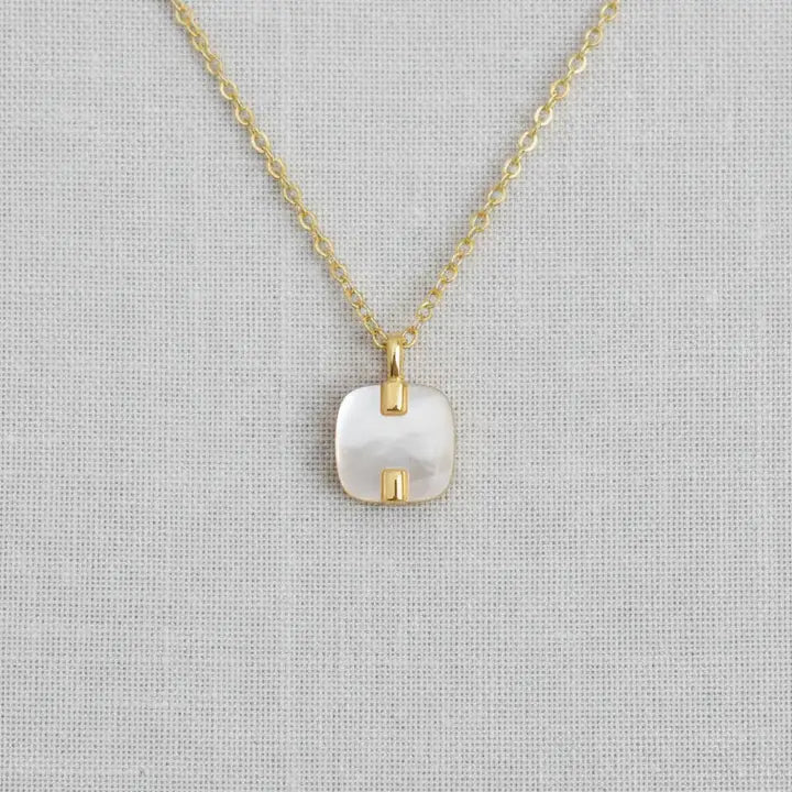 Geometric Mother-Of-Pearl Pendant Necklace - Infinity Raine