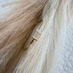 Tiny Gold Pave T Bracelet - Infinity Raine