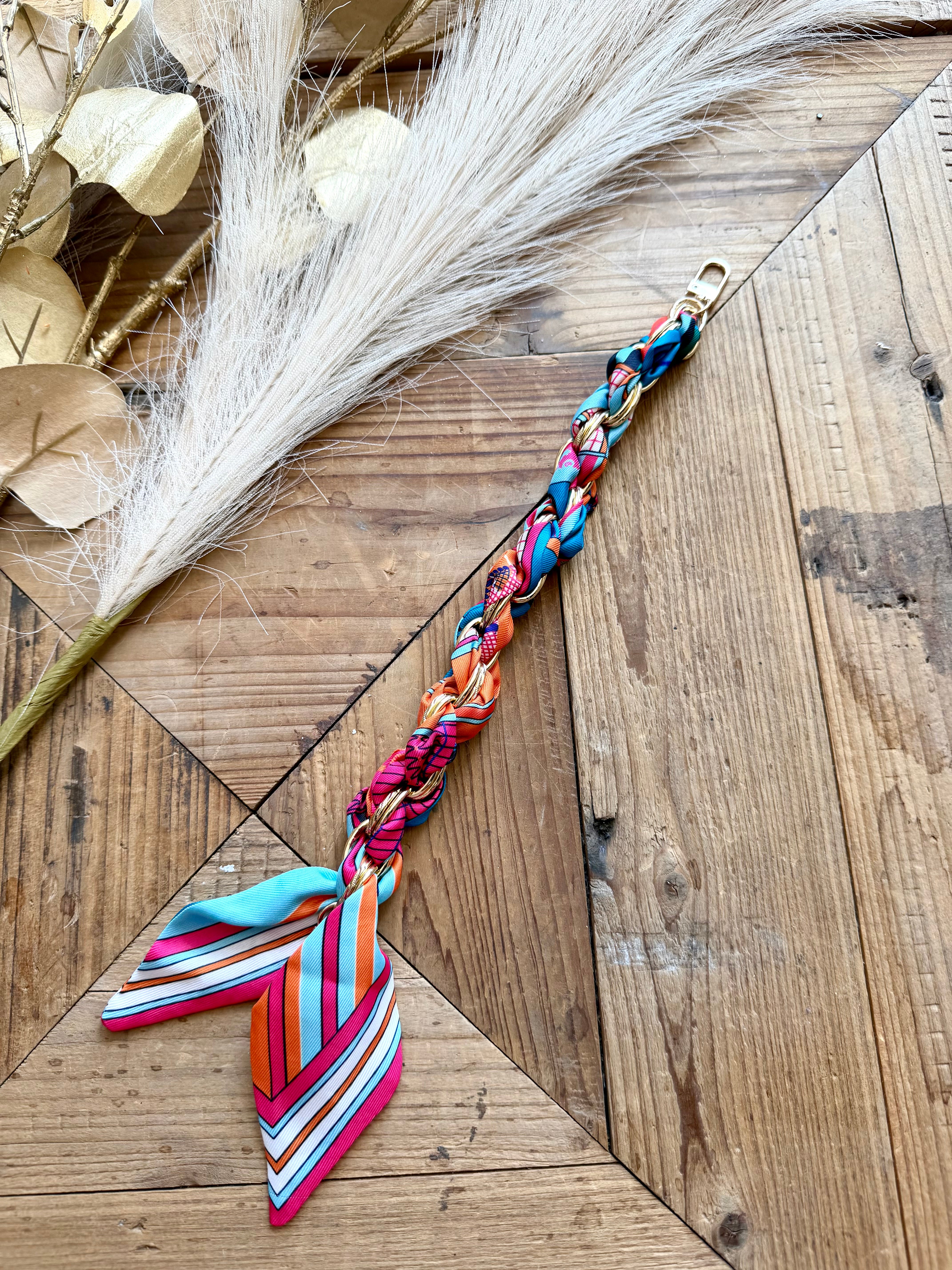 Braided Scarf Chain Bag Accessory In Vibrant - Infinity Raine