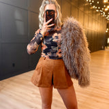 Deep Woods Fur Jacket In Taupe