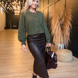 Lexi Pu Panel Tube Midi Dress In Espresso