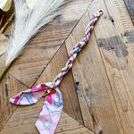 Braided Scarf Chain Bag Accessory In Pink - Infinity Raine