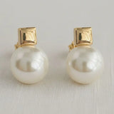 Chic High-Gloss Pearl Stud Earrings - Infinity Raine