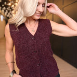 Warm Cider Sweater Vest In Burgundy