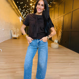 Remi Short-Sleeve Faux- Layered Knit Sweater In Esspresso