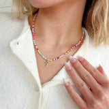 Colorful Beaded Cross Necklace