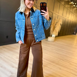 Elastic Waist Side Panel Knit Lounge Pants In Brown