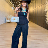 Gilded Evening Pinstripe Tube Top
