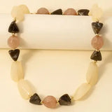 Marble Resin and Metallic Beads Necklace - Infinity Raine