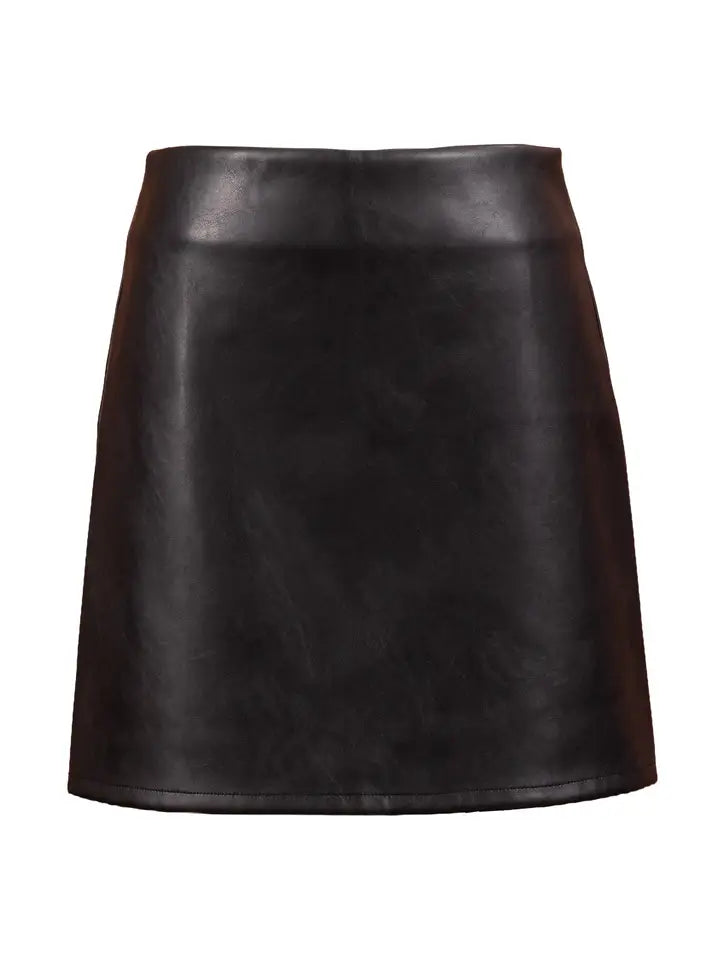 Academy Vegan Leather Mini Skirt in Black - Infinity Raine