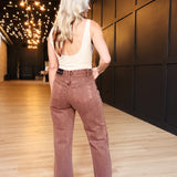 High Rise Twist Seam Barrel Jean In Vintage Brown