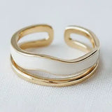 Vintage Drip Glaze Double Band Adjustable Ring - Infinity Raine
