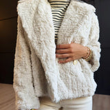 Generations Fur Jacket In Ivory - Infinity Raine