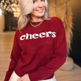 Cheers Sweater In Burgundy Ivory