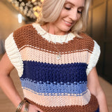 Bookmark Stripe Sweater Vest In Multi