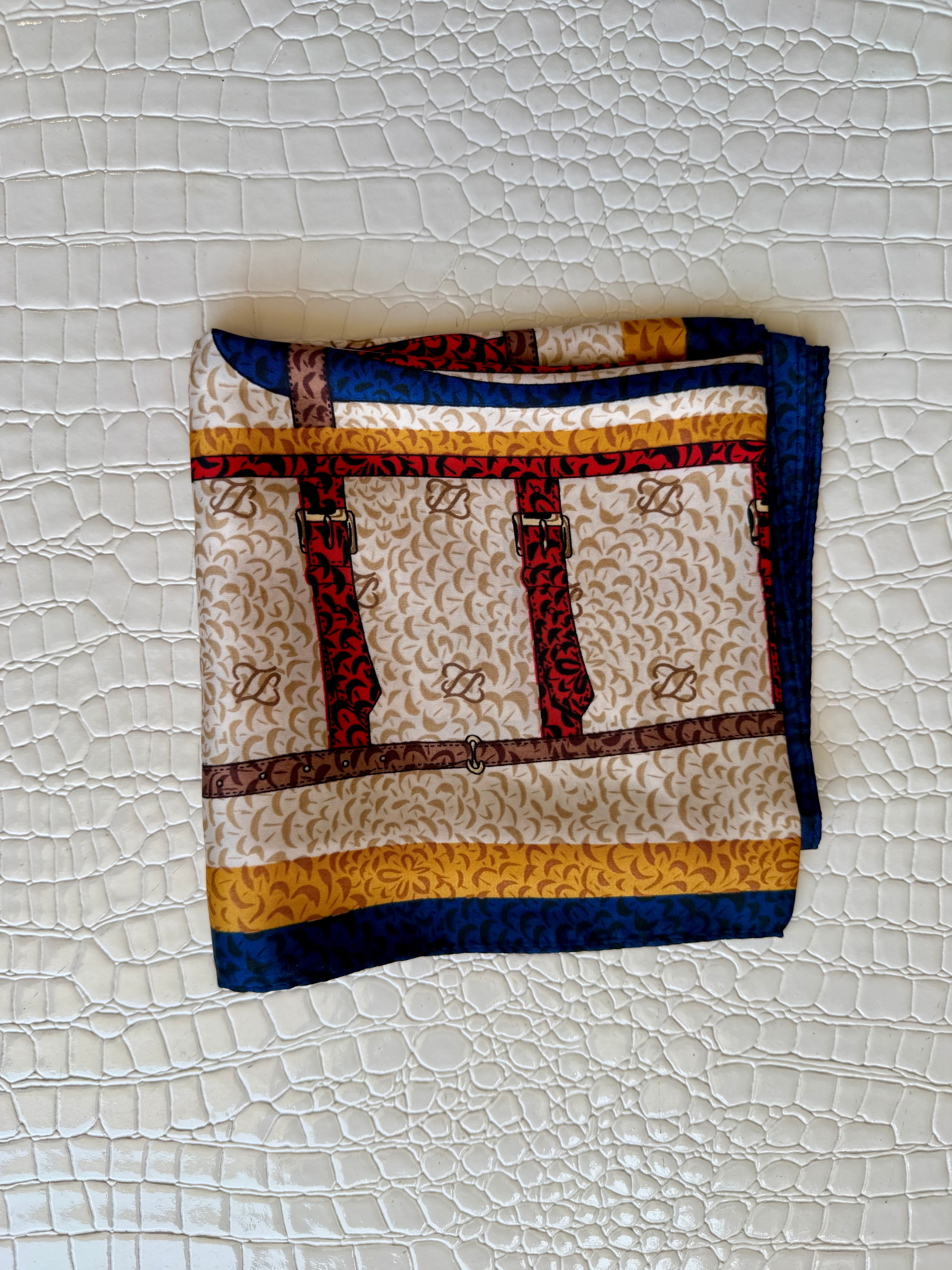 Chic Accent Scarf In Blue And Brown - Infinity Raine