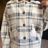 Lola Plaid Coat in Cream Brown - Infinity Raine