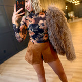 Deep Woods Fur Jacket In Taupe