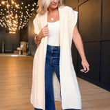 Camden Long Sweater Vest In Ivory