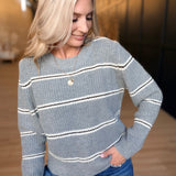 Warm Chai Stripe Sweater In Grey Multi