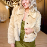 Calla Faux Fur Coat Cream
