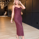 Rhea Slip Dress in Eggplant