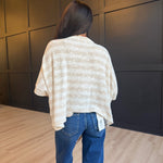 Billie Stripe Brushed Dolman Top In Cream Taupe - Infinity Raine