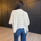 Billie Stripe Brushed Dolman Top In Cream Taupe - Infinity Raine
