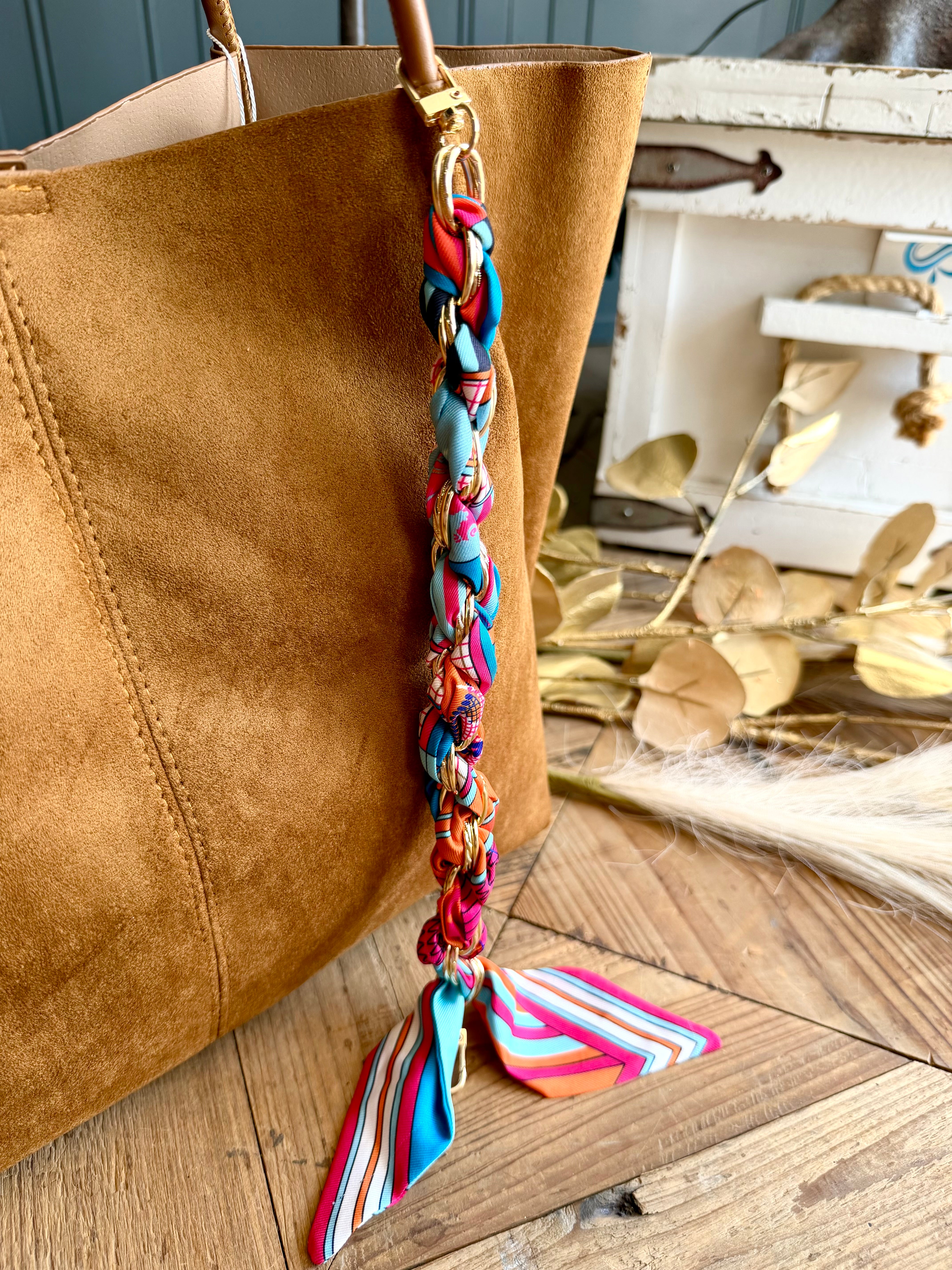 Braided Scarf Chain Bag Accessory In Vibrant - Infinity Raine