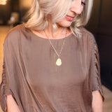 Shirred Bat Sleeve Blouse With Elastic Waist In Cocoa Dust