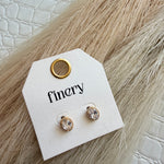 Oval CZ Stud Earring In Gold - Infinity Raine