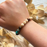 Genuine Jasper and Tigers Eye Beaded Bracelet