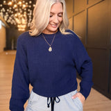 Calm Reader Pullover In Navy