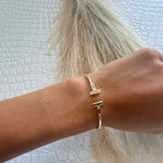 Tiny Gold Pave T Bracelet - Infinity Raine