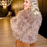 Deep Woods Fur Jacket In Taupe