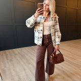 High Rise Twist Seam Barrel Jean In Vintage Brown