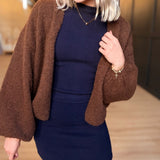 Marley Dolman Slv Sweater Cardi In Dark Brown
