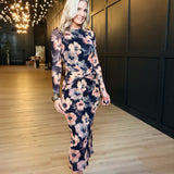 Garden Grit Maxi Dress In Black Multi