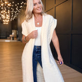 Camden Long Sweater Vest In Ivory