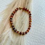 Tortoise And Gold Beaded Necklace - Infinity Raine