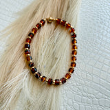 Tortoise And Gold Beaded Necklace - Infinity Raine