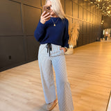 Ivory Hall Stripe Pants In Navy White