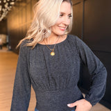 Pennie Knit Top In Charcoal