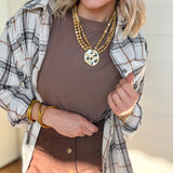 Organic Marbled Bead Layered Statement Necklace
