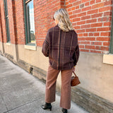 Lola Plaid Sweater Jacket In Oak Multi