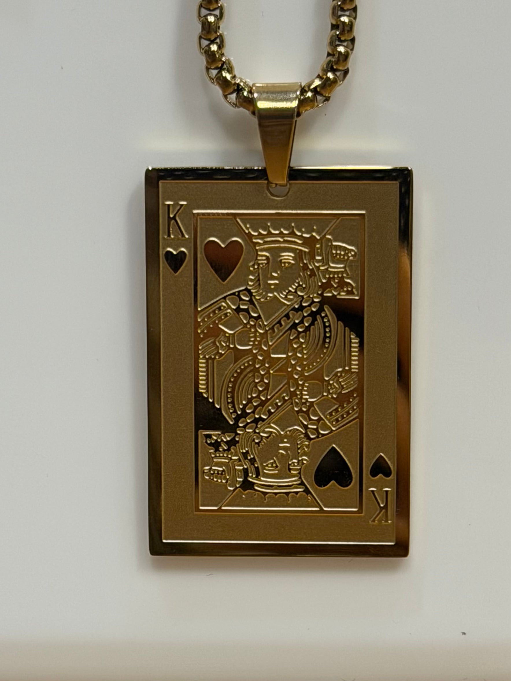 King Card Pendant Necklace In Gold - Infinity Raine