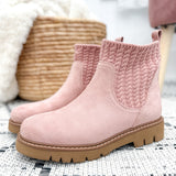 Corkys Keep Me Warm Boot In Blush Faux Suede