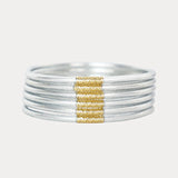 Silver Lumine All Weather Bangles® (Set of 6) - Infinity Raine