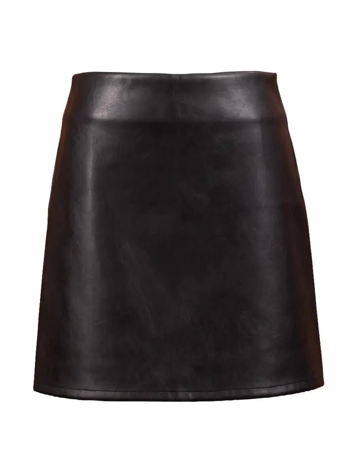 Academy Vegan Leather Mini Skirt in Black - Infinity Raine